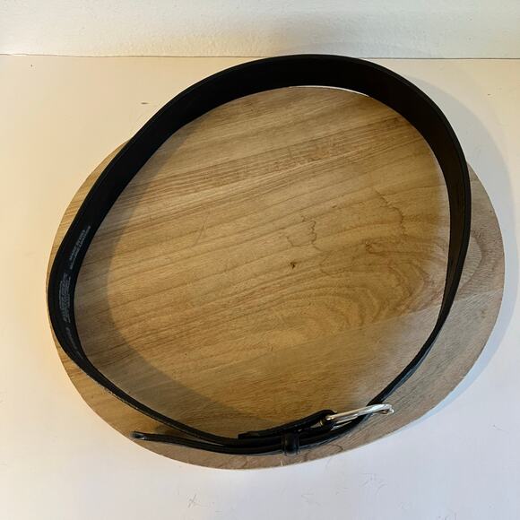 Silver Creek USA Made Floral Tooled Black Genuine Leather Silver Belt Size Large - Picture 6 of 12